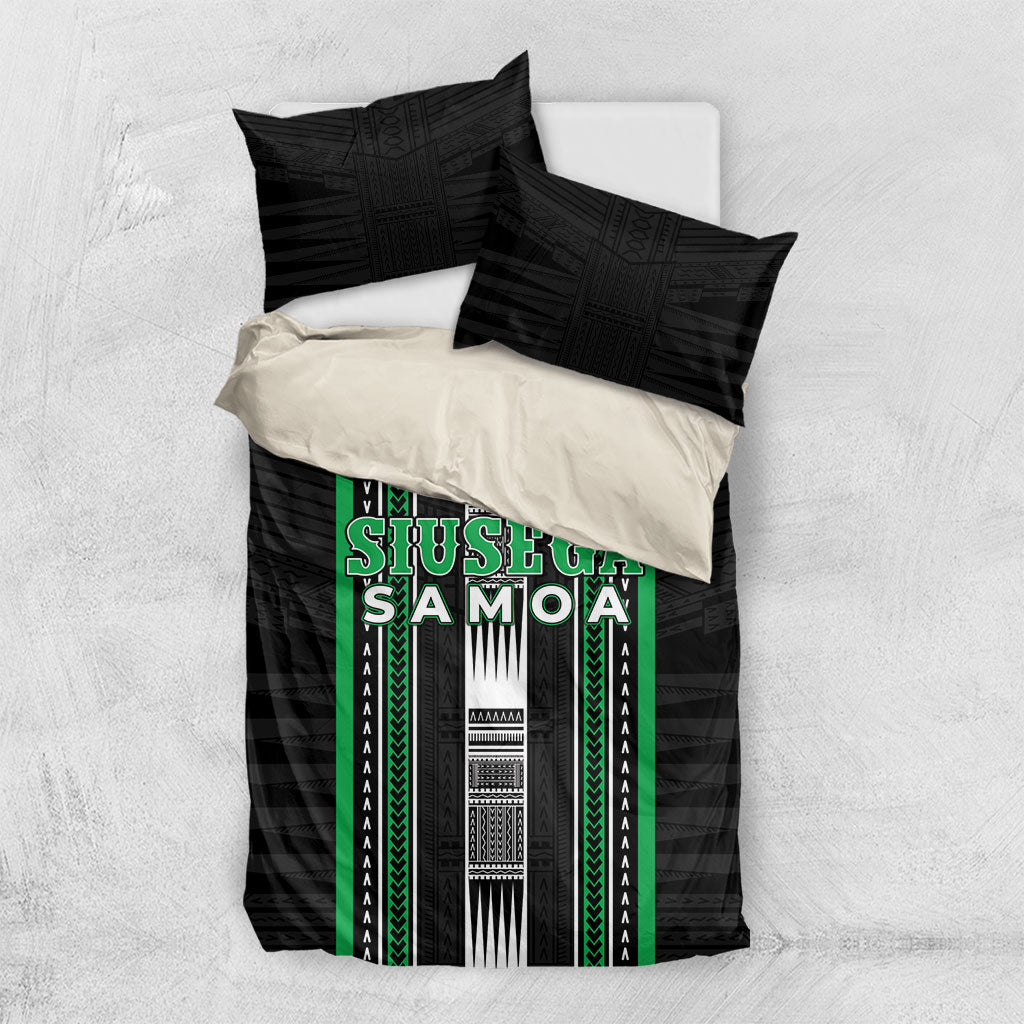 Siusega Samoa Bedding Set Samoan Tribal Pattern LT05 US Twin 172cm x 218cm Green - Polynesian Pride