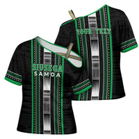 Personalised Siusega Samoa Cross Shoulder Shirt Samoan Tribal Pattern LT05 - Polynesian Pride