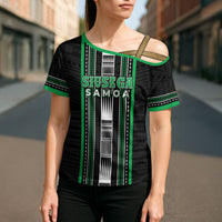 Personalised Siusega Samoa Cross Shoulder Shirt Samoan Tribal Pattern LT05 - Polynesian Pride