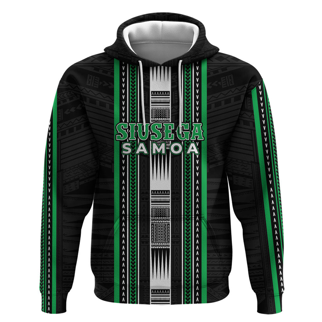 Personalised Siusega Samoa Hoodie Samoan Tribal Pattern LT05 Pullover Hoodie Green - Polynesian Pride