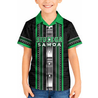 Personalised Siusega Samoa Kid Hawaiian Shirt Samoan Tribal Pattern LT05 Kid Green - Polynesian Pride