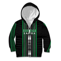 Personalised Siusega Samoa Kid Hoodie Samoan Tribal Pattern LT05 Zip Hoodie Green - Polynesian Pride