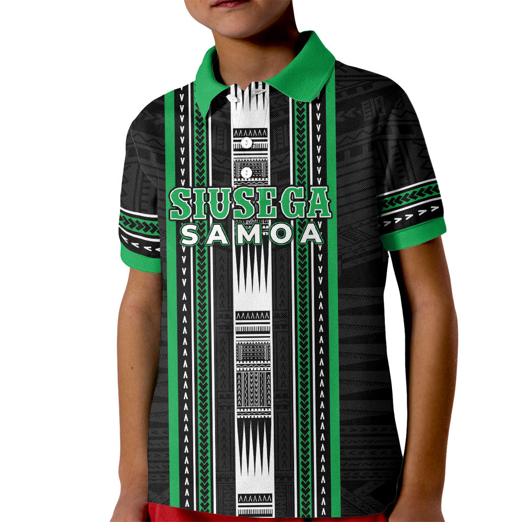 Personalised Siusega Samoa Kid Polo Shirt Samoan Tribal Pattern LT05 Kid Green - Polynesian Pride