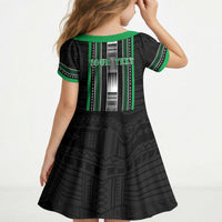 Personalised Siusega Samoa Kid Short Sleeve Dress Samoan Tribal Pattern LT05 - Polynesian Pride