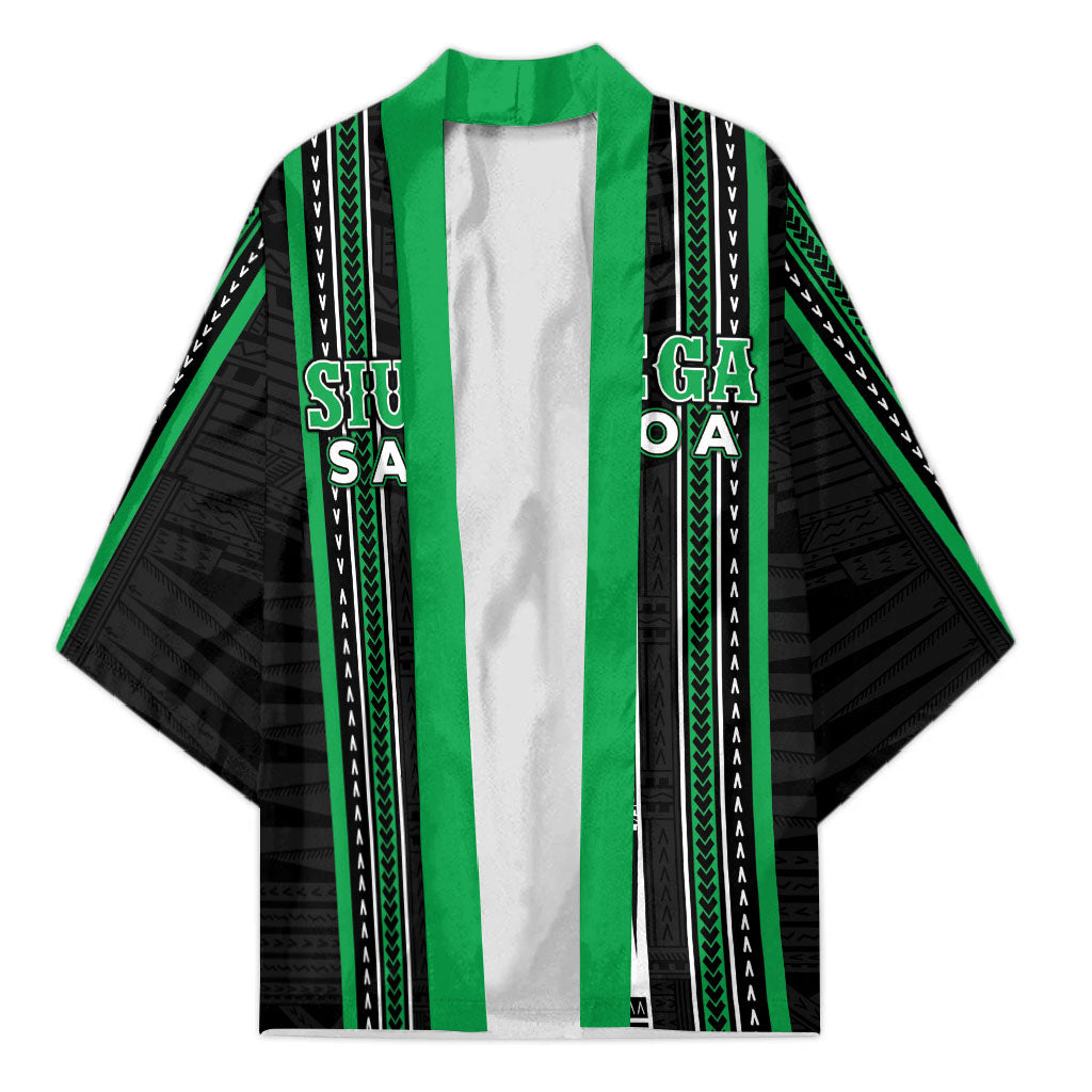 Personalised Siusega Samoa Kimono Samoan Tribal Pattern LT05 Unisex Green - Polynesian Pride