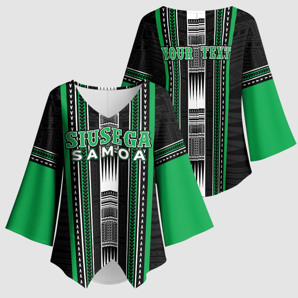 Personalised Siusega Samoa Kimono Sleeve Blouse Samoan Tribal Pattern LT05 - Polynesian Pride