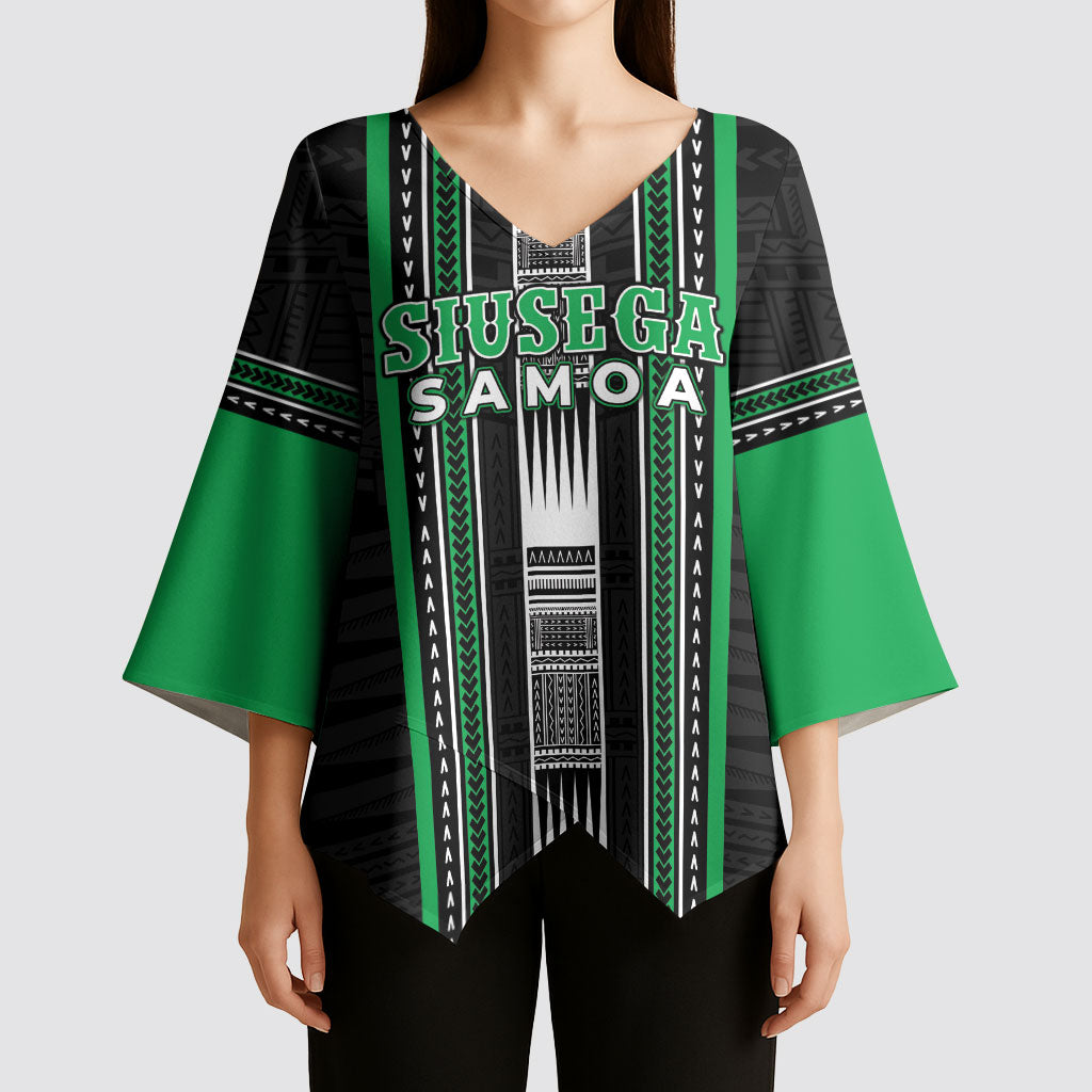 Personalised Siusega Samoa Kimono Sleeve Blouse Samoan Tribal Pattern LT05 - Polynesian Pride