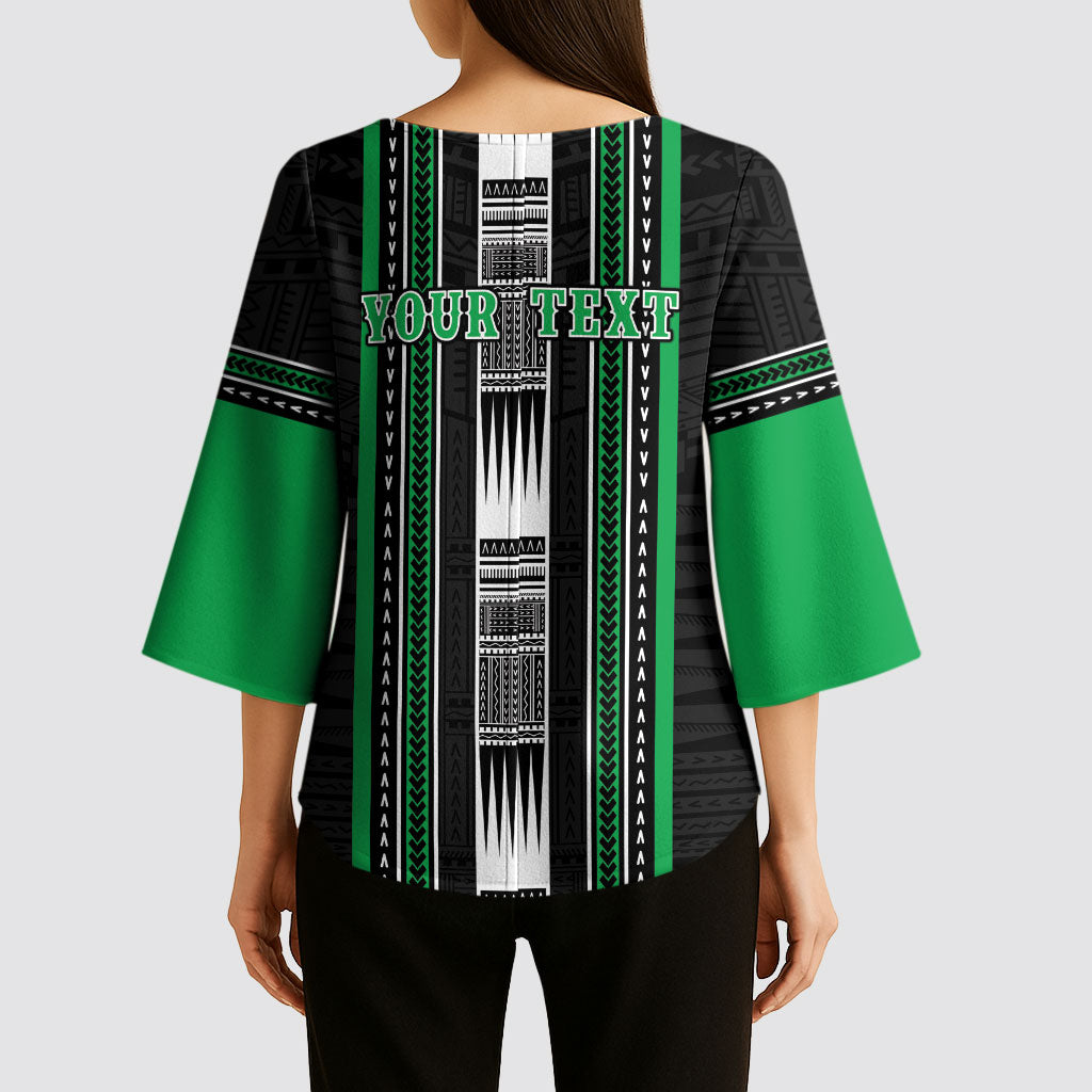 Personalised Siusega Samoa Kimono Sleeve Blouse Samoan Tribal Pattern LT05 - Polynesian Pride