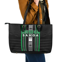 Siusega Samoa Leather Tote Bag Samoan Tribal Pattern LT05 - Polynesian Pride