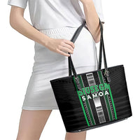 Siusega Samoa Leather Tote Bag Samoan Tribal Pattern LT05 - Polynesian Pride