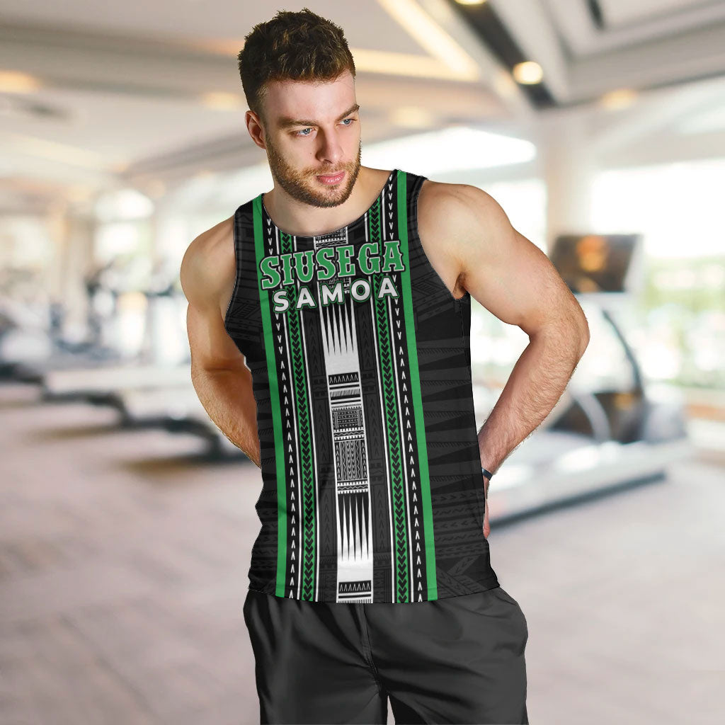 Personalised Siusega Samoa Men Tank Top Samoan Tribal Pattern LT05 Green - Polynesian Pride