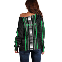 Personalised Siusega Samoa Off Shoulder Sweater Samoan Tribal Pattern LT05 - Polynesian Pride