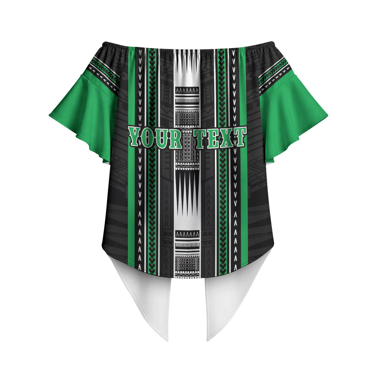 Personalised Siusega Samoa Off Shoulder Wrap Waist Top Samoan Tribal Pattern LT05 - Polynesian Pride