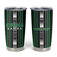 Personalised Siusega Samoa Tumbler Cup Samoan Tribal Pattern LT05 Green - Polynesian Pride