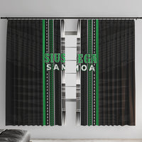 Siusega Samoa Window Curtain Samoan Tribal Pattern LT05 With Hooks Green - Polynesian Pride