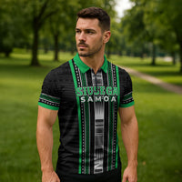 Personalised Siusega Samoa Zipper Polo Shirt Samoan Tribal Pattern LT05 - Polynesian Pride