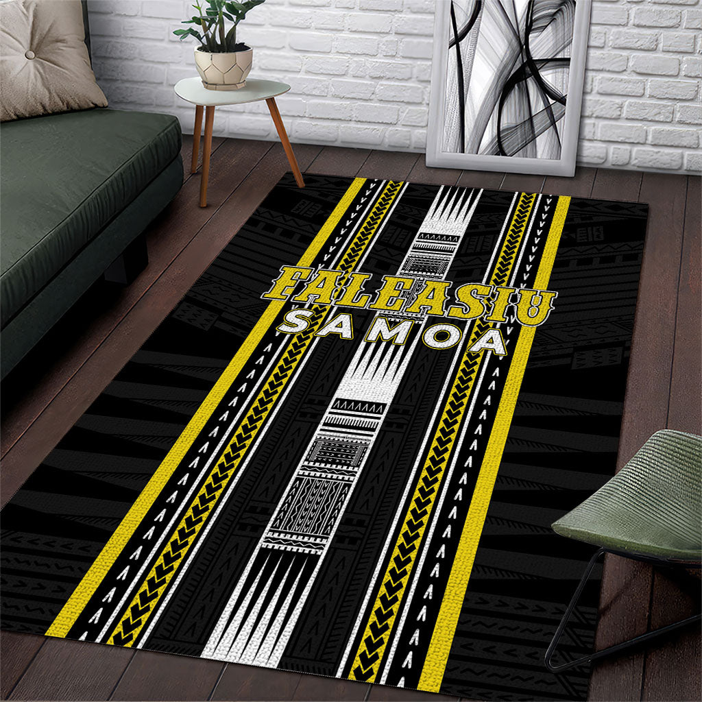 Faleasiu Samoa Area Rug Samoan Tribal Pattern LT05 Yellow - Polynesian Pride