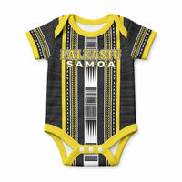 Personalised Faleasiu Samoa Baby Onesie Samoan Tribal Pattern LT05 Yellow - Polynesian Pride