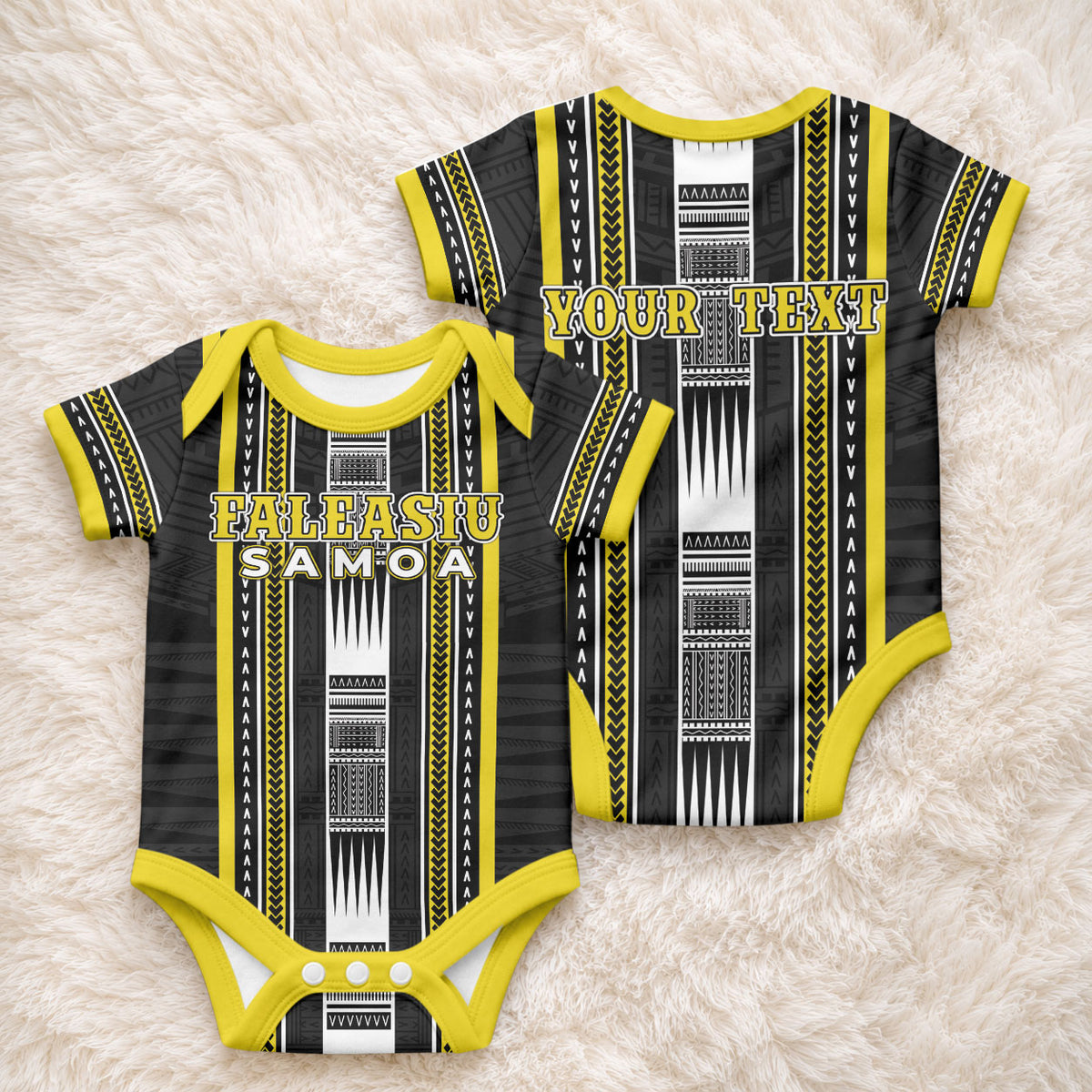 Personalised Faleasiu Samoa Baby Onesie Samoan Tribal Pattern LT05 - Polynesian Pride