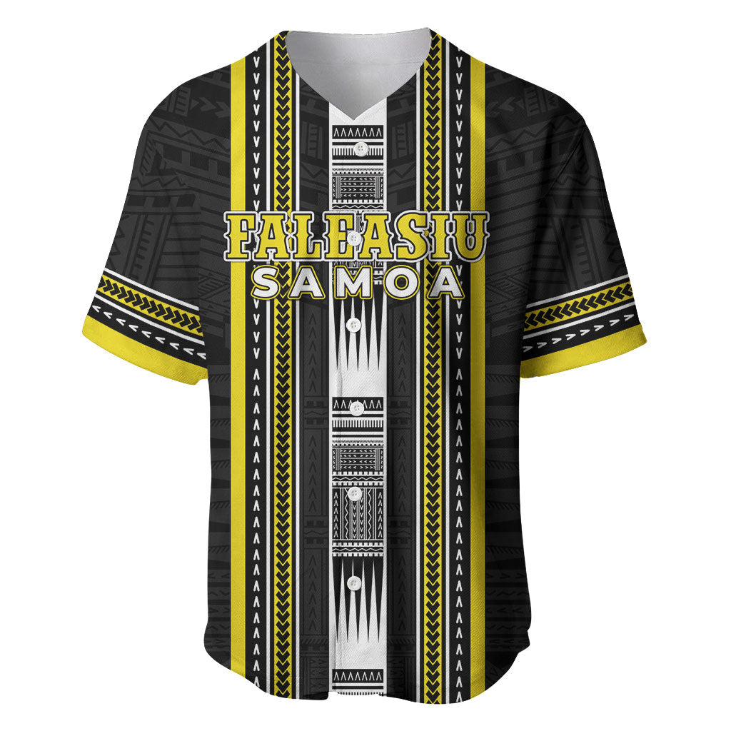 Personalised Faleasiu Samoa Baseball Jersey Samoan Tribal Pattern LT05 Yellow - Polynesian Pride