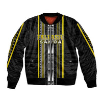 Personalised Faleasiu Samoa Bomber Jacket Samoan Tribal Pattern LT05 Unisex Yellow - Polynesian Pride