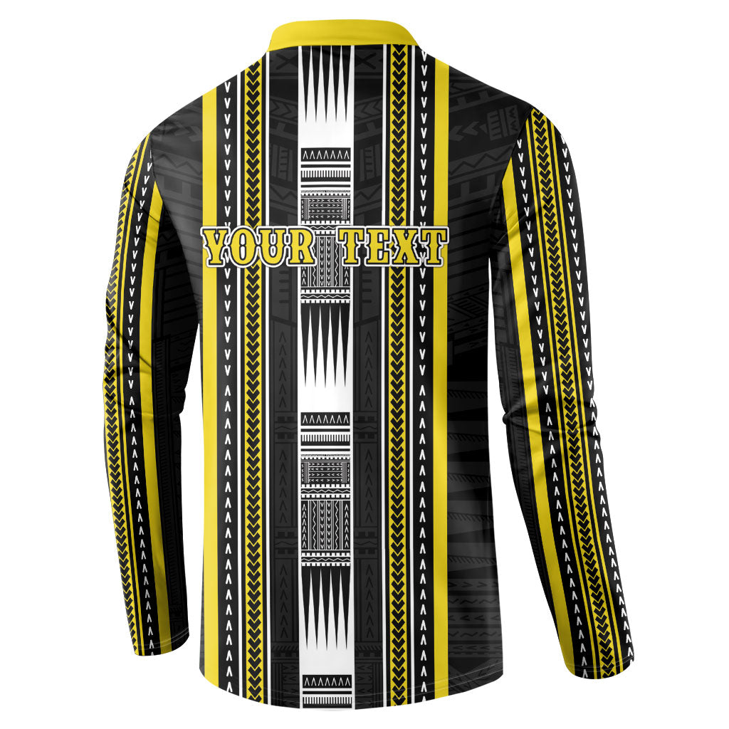 Personalised Faleasiu Samoa Button Sweatshirt Samoan Tribal Pattern LT05 - Polynesian Pride