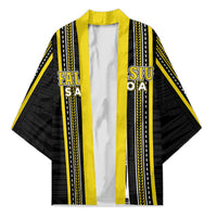 Personalised Faleasiu Samoa Kimono Samoan Tribal Pattern LT05 Unisex Yellow - Polynesian Pride