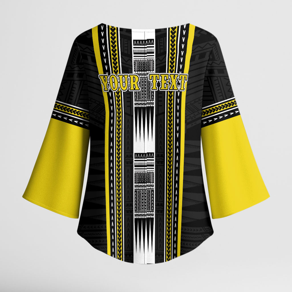 Personalised Faleasiu Samoa Kimono Sleeve Blouse Samoan Tribal Pattern LT05 - Polynesian Pride