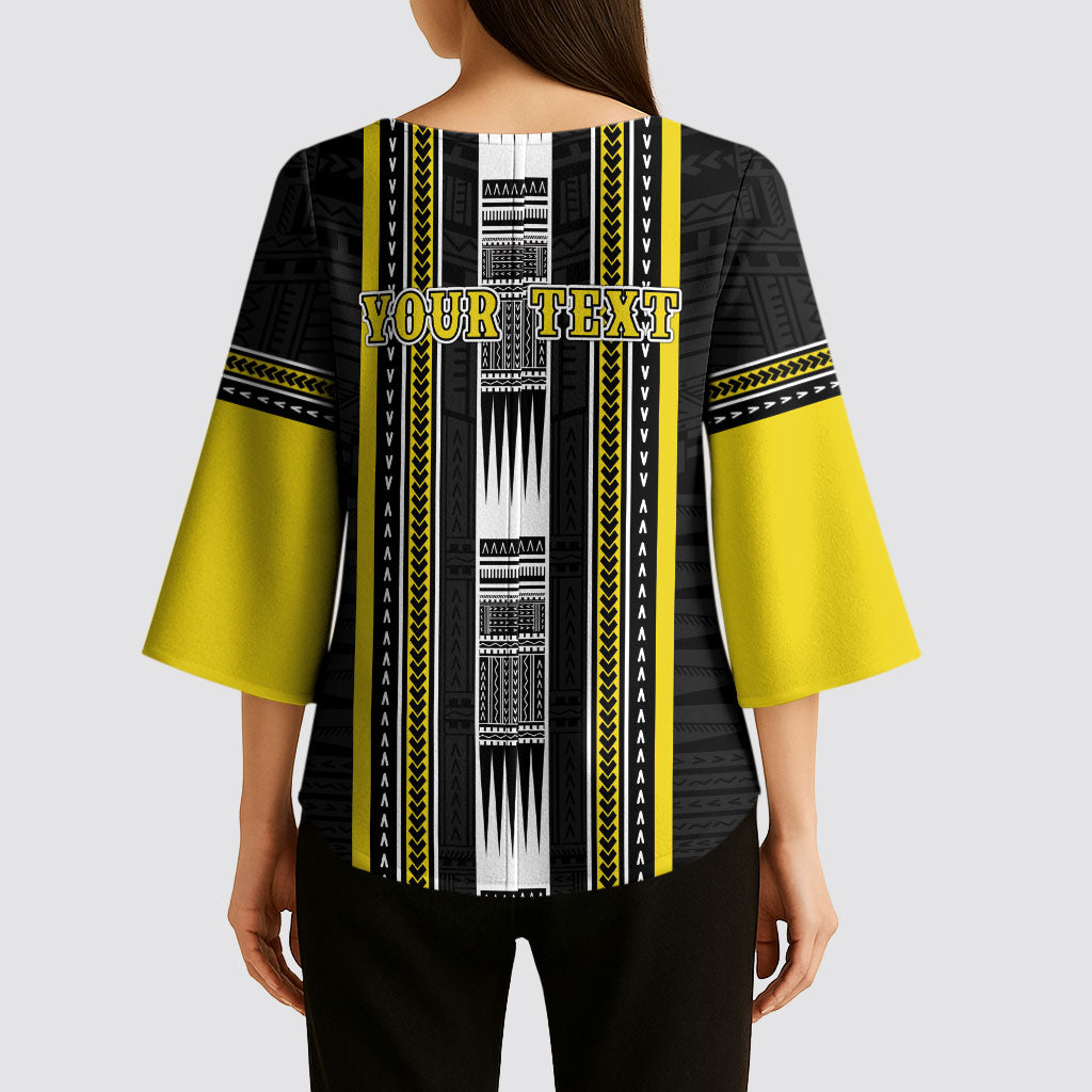 Personalised Faleasiu Samoa Kimono Sleeve Blouse Samoan Tribal Pattern LT05 - Polynesian Pride