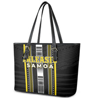 Faleasiu Samoa Leather Tote Bag Samoan Tribal Pattern LT05 - Polynesian Pride