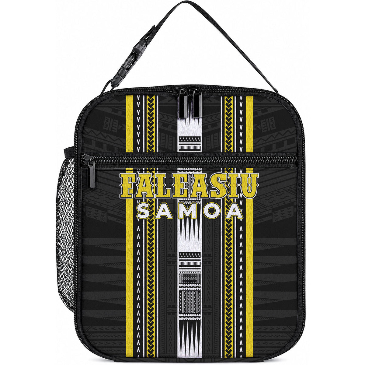 Faleasiu Samoa Lunch Bag Samoan Tribal Pattern LT05 10.2 × 8.3 × 4.3 inch Yellow - Polynesian Pride