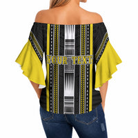 Personalised Faleasiu Samoa Off Shoulder Wrap Waist Top Samoan Tribal Pattern LT05 - Polynesian Pride