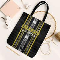 Faleasiu Samoa Tote Bag Samoan Tribal Pattern LT05 Black Strap One Size Yellow - Polynesian Pride