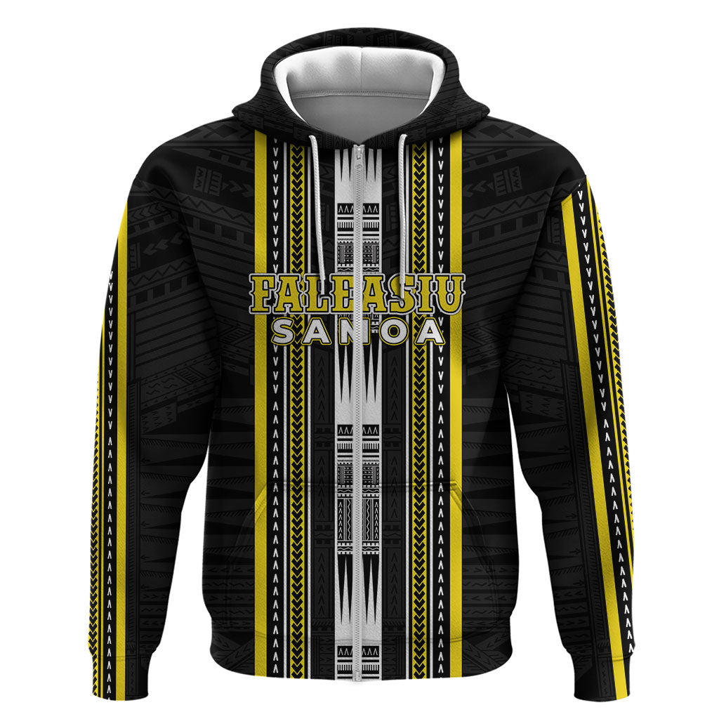 Personalised Faleasiu Samoa Zip Hoodie Samoan Tribal Pattern LT05 Zip Hoodie Yellow - Polynesian Pride
