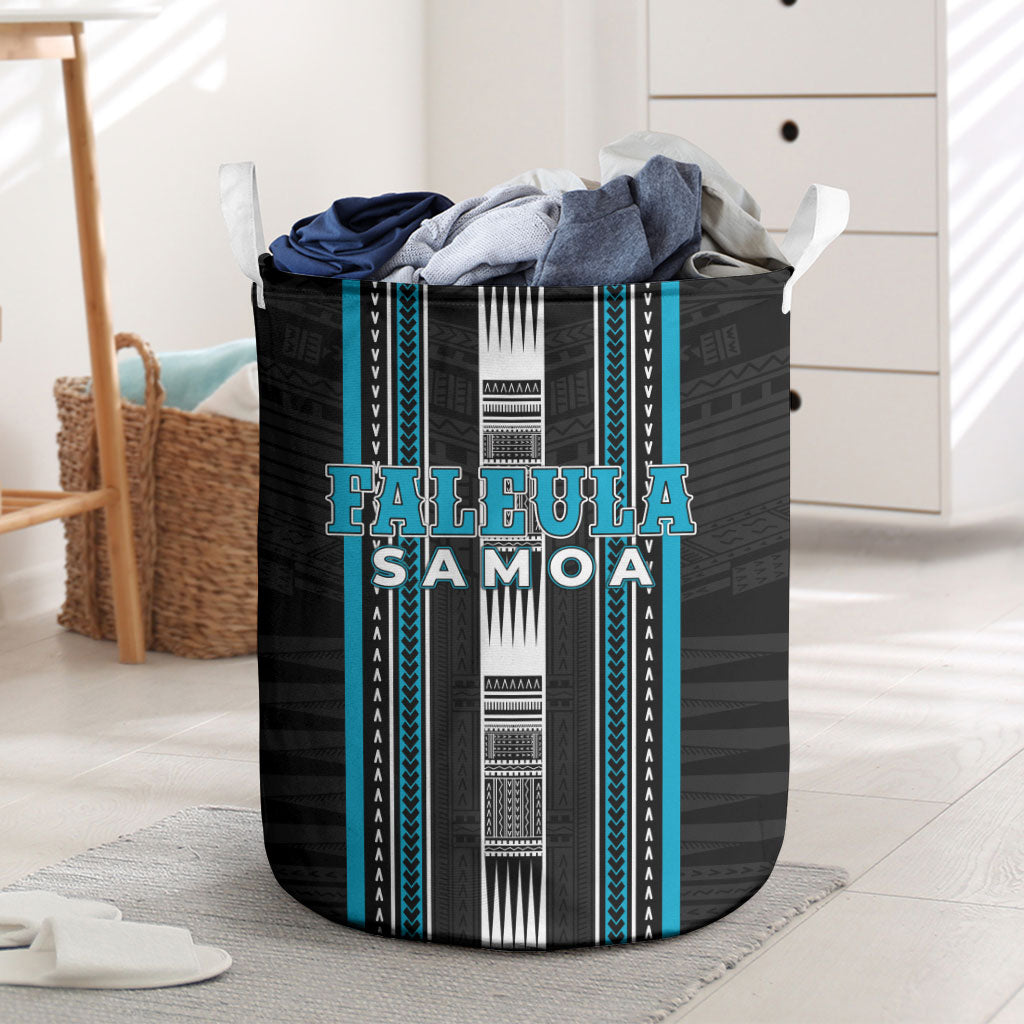 Faleula Samoa Laundry Basket Samoan Tribal Pattern LT05 Blue - Polynesian Pride