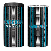 Personalised Faleula Samoa 4 in 1 Can Cooler Tumbler Samoan Tribal Pattern LT05 One Size: 16 oz Blue - Polynesian Pride