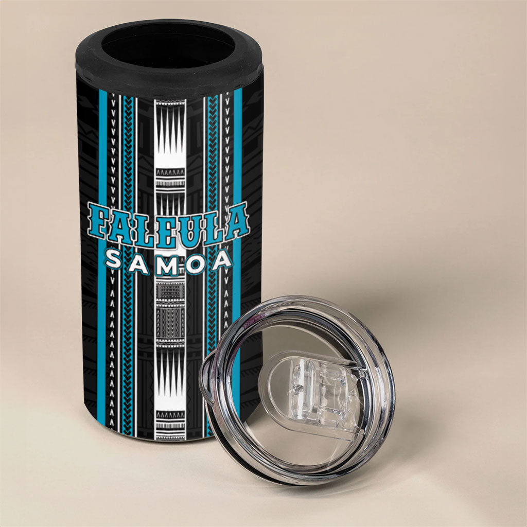 Personalised Faleula Samoa 4 in 1 Can Cooler Tumbler Samoan Tribal Pattern LT05 - Polynesian Pride