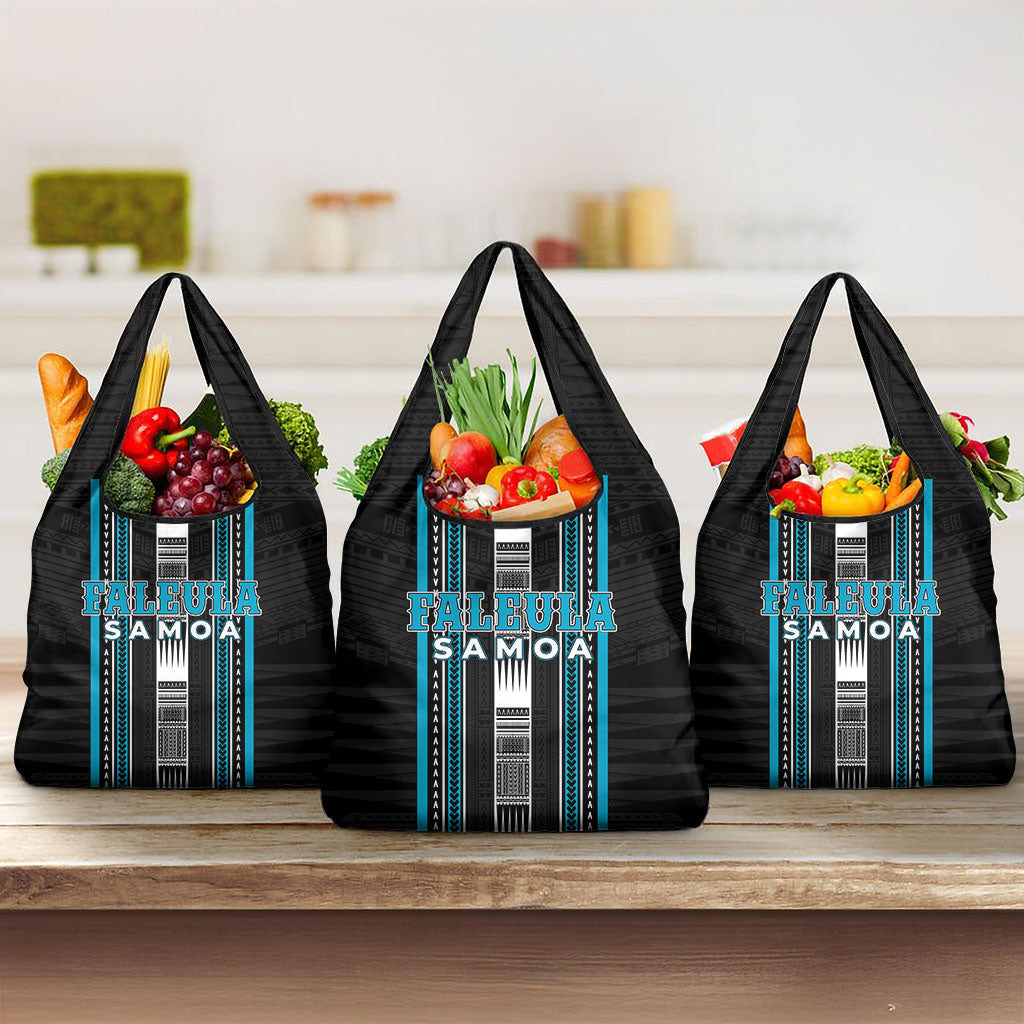 Faleula Samoa Grocery Bag Samoan Tribal Pattern LT05 3-pack One Size Blue - Polynesian Pride