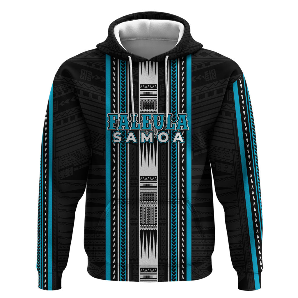 Personalised Faleula Samoa Hoodie Samoan Tribal Pattern LT05 Pullover Hoodie Blue - Polynesian Pride