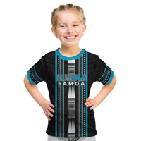 Personalised Faleula Samoa Kid T Shirt Samoan Tribal Pattern LT05 Blue - Polynesian Pride