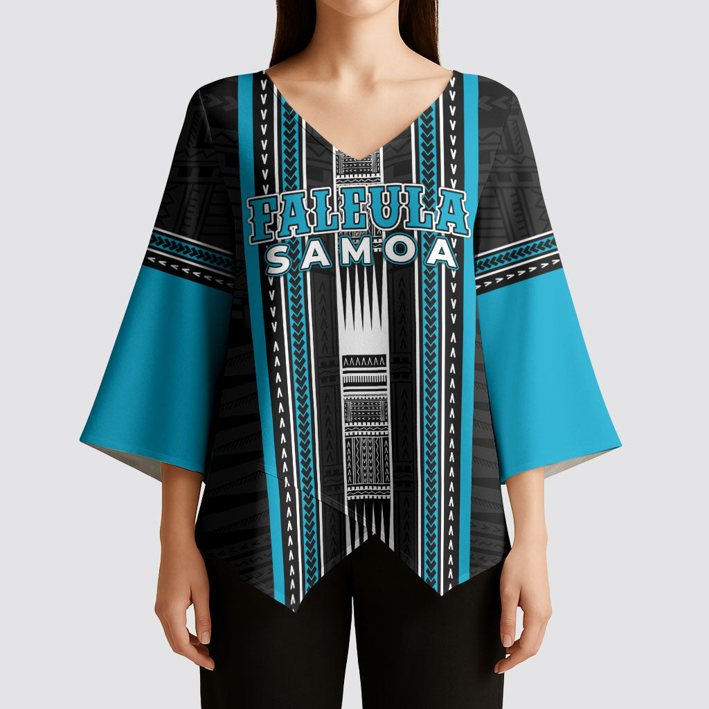 Personalised Faleula Samoa Kimono Sleeve Blouse Samoan Tribal Pattern LT05 - Polynesian Pride