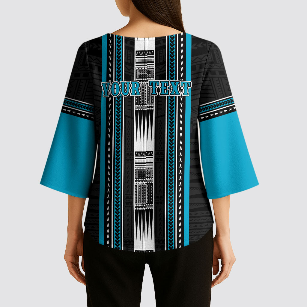Personalised Faleula Samoa Kimono Sleeve Blouse Samoan Tribal Pattern LT05 - Polynesian Pride