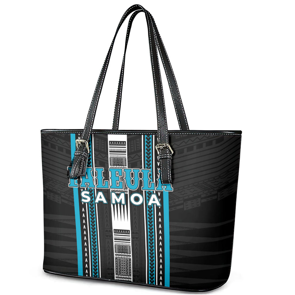 Faleula Samoa Leather Tote Bag Samoan Tribal Pattern LT05 - Polynesian Pride