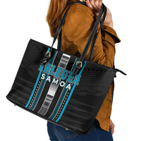 Faleula Samoa Leather Tote Bag Samoan Tribal Pattern LT05 - Polynesian Pride