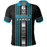 Personalised Faleula Samoa Polo Shirt Samoan Tribal Pattern LT05 Blue - Polynesian Pride