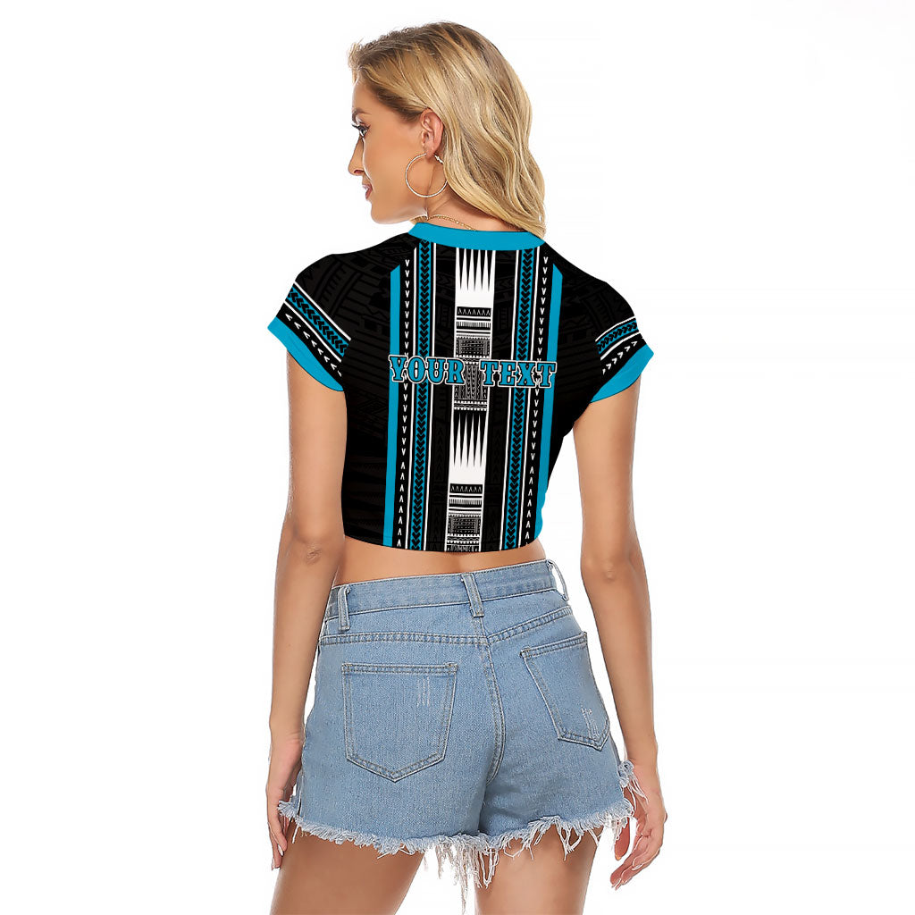 Personalised Faleula Samoa Raglan Cropped T Shirt Samoan Tribal Pattern LT05 - Polynesian Pride