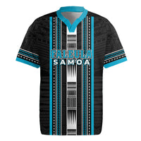 Personalised Faleula Samoa Rugby Jersey Samoan Tribal Pattern LT05 Blue - Polynesian Pride