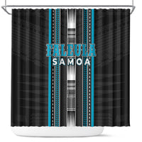 Faleula Samoa Shower Curtain Samoan Tribal Pattern LT05 Blue - Polynesian Pride