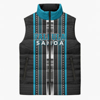 Personalised Faleula Samoa Sleeveless Puffer Jacket Samoan Tribal Pattern LT05 Unisex Blue - Polynesian Pride