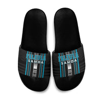 Faleula Samoa Slide Sandals Samoan Tribal Pattern LT05 Blue - Polynesian Pride